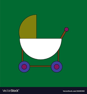 Flat icon design collection baby carriage vector image