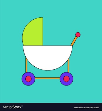 Flat icon design collection baby carriage vector image