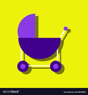 Flat icon design collection baby carriage vector image
