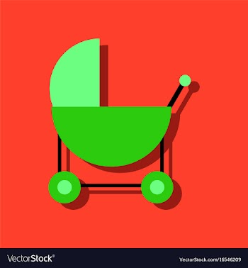 Flat icon design collection baby carriage vector image