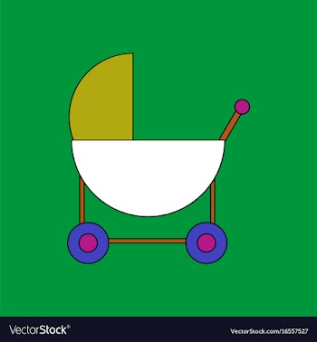 Flat icon design collection baby carriage vector image