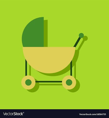 Flat icon design collection baby carriage vector image