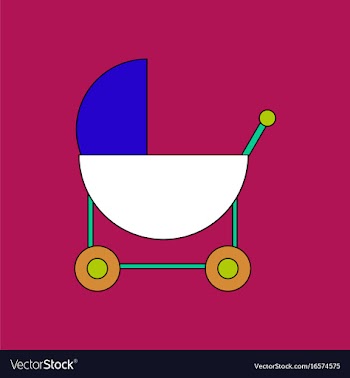 Flat icon design collection baby carriage vector image