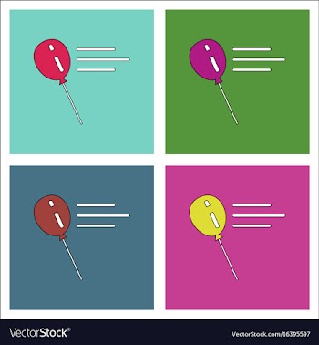 Flat icon design collection balloon silhouette vector image