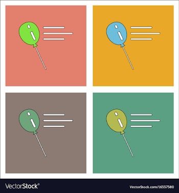 Flat icon design collection balloon silhouette vector image