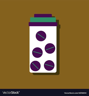 Flat icon design collection bank with pills in vector image