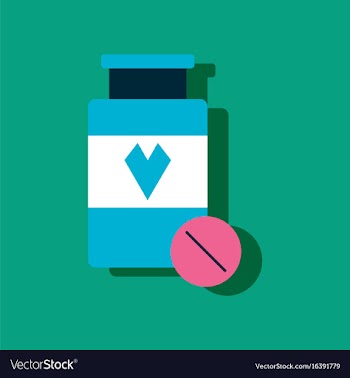 Flat icon design collection bank with pills in vector image