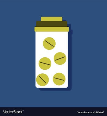 Flat icon design collection bank with pills in vector image