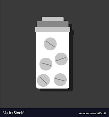 Flat icon design collection bank with pills in vector image