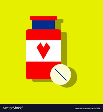 Flat icon design collection bank with pills in vector image