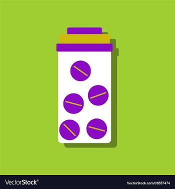 Flat icon design collection bank with pills in vector image