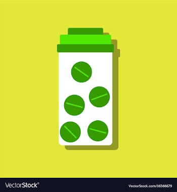 Flat icon design collection bank with pills in vector image