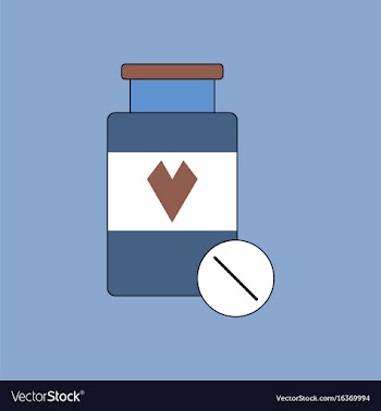 Flat icon design collection bank with pills vector image