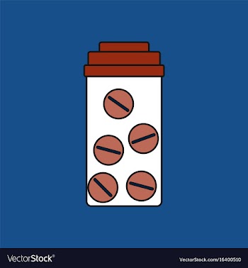 Flat icon design collection bank with pills vector image