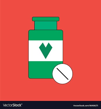 Flat icon design collection bank with pills vector image