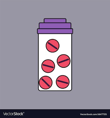 Flat icon design collection bank with pills vector image