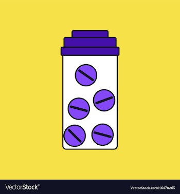 Flat icon design collection bank with pills vector image