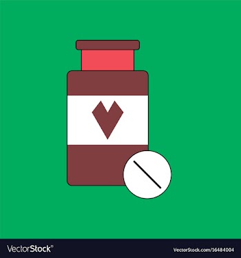 Flat icon design collection bank with pills vector image