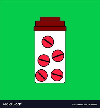 Flat icon design collection bank with pills vector image
