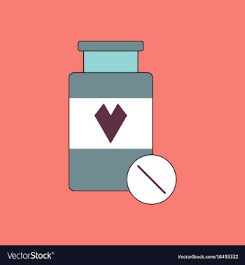 Flat icon design collection bank with pills vector image