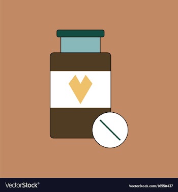 Flat icon design collection bank with pills vector image