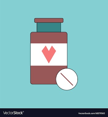 Flat icon design collection bank with pills vector image