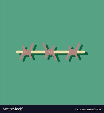 Flat icon design collection barbed wire in vector image