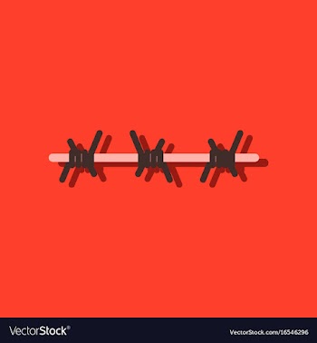 Flat icon design collection barbed wire in vector image