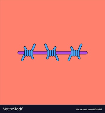 Flat icon design collection barbed wire vector image