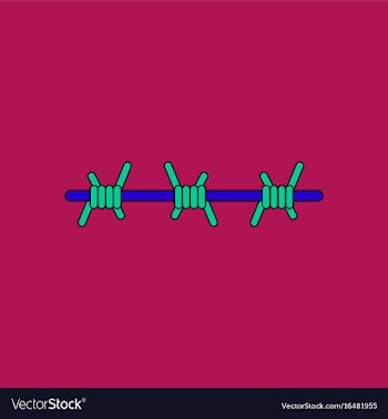 Flat icon design collection barbed wire vector image