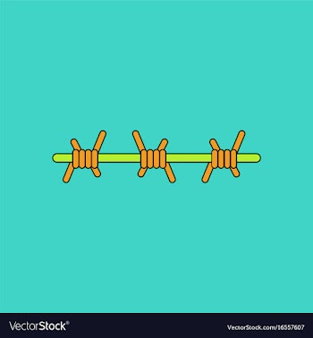 Flat icon design collection barbed wire vector image