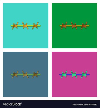 Flat icon design collection barbed wire vector image