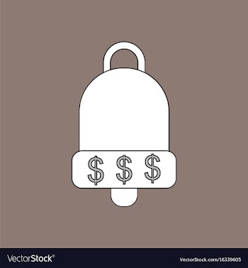 Flat icon design collection bell with dollar vector image
