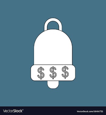 Flat icon design collection bell with dollar vector image