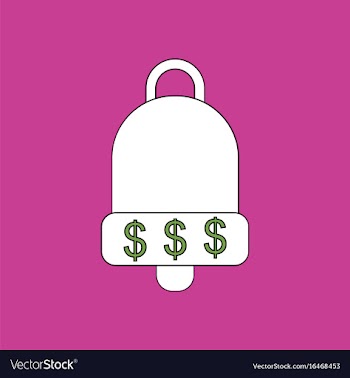 Flat icon design collection bell with dollar vector image