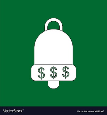 Flat icon design collection bell with dollar vector image