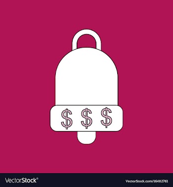Flat icon design collection bell with dollar vector image