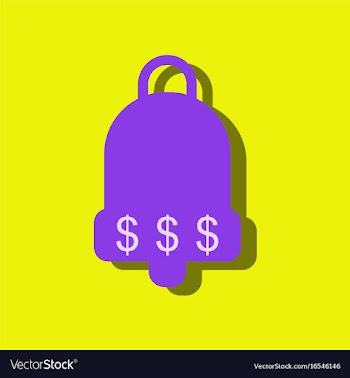 Flat icon design collection bell with dollar vector image