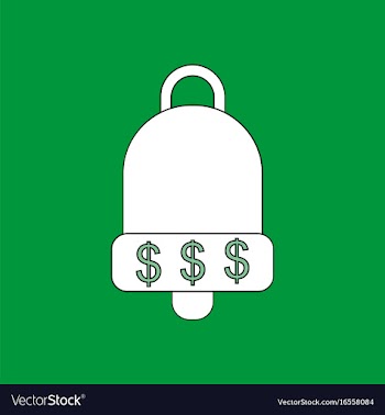 Flat icon design collection bell with dollar vector image