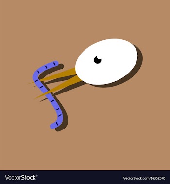 Flat icon design collection bird and worm in vector image