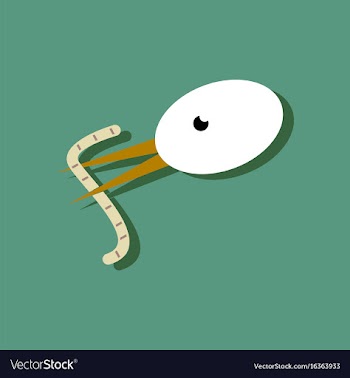 Flat icon design collection bird and worm in vector image
