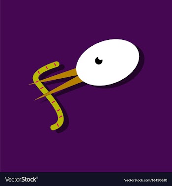 Flat icon design collection bird and worm in vector image