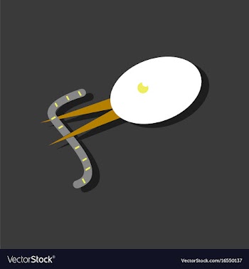Flat icon design collection bird and worm in vector image