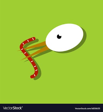 Flat icon design collection bird and worm in vector image