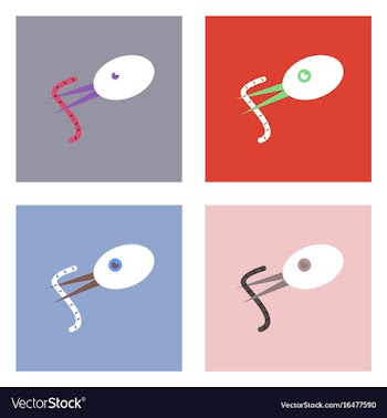 Flat icon design collection bird and worm vector image