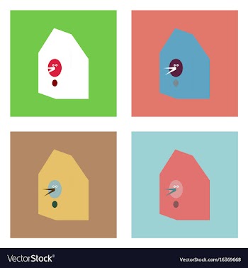 Flat icon design collection bird house vector image