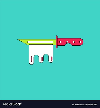 Flat icon design collection bloody army knife vector image