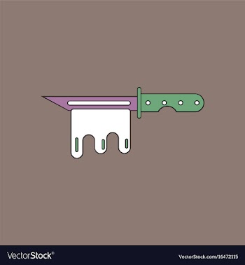 Flat icon design collection bloody army knife vector image