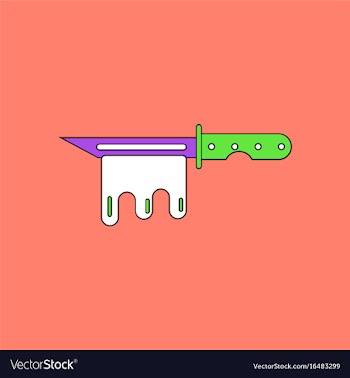 Flat icon design collection bloody army knife vector image
