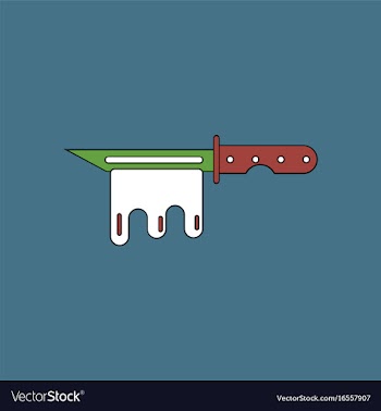 Flat icon design collection bloody army knife vector image